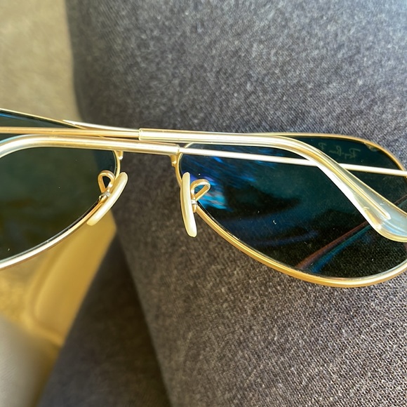 Rayban Polarized large aviators matte gold and blue flash - Picture 14 of 14
